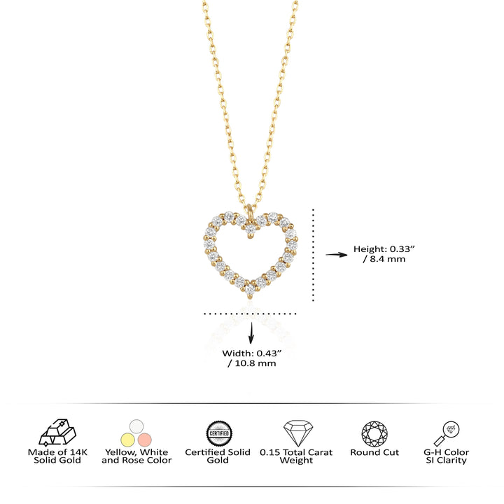 Heart Shaped Moissanite Diamond Necklace for Women