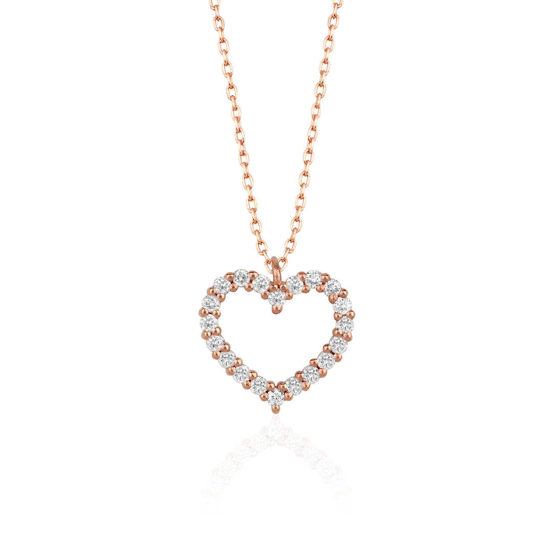 Heart Shaped Moissanite Diamond Necklace for Women