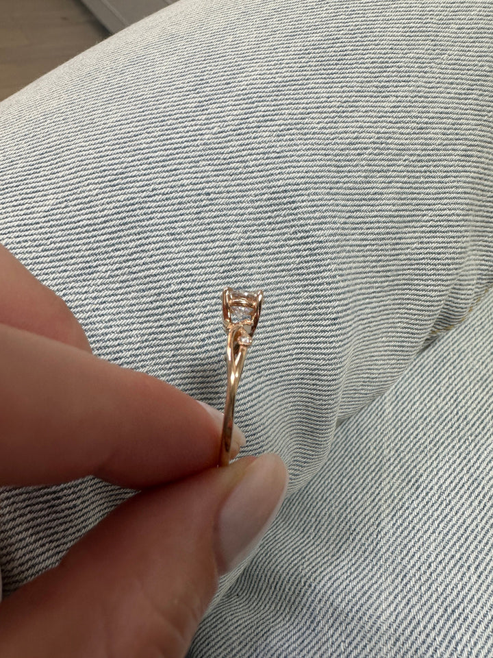 1.0CT Round Cut Moissanite Diamond Twig Engagement Ring