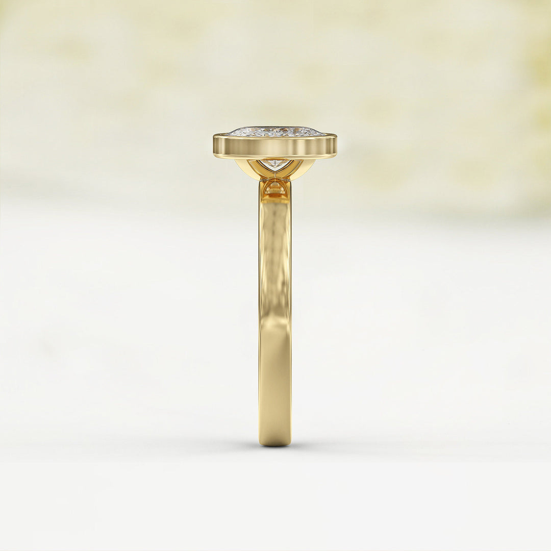 1.0 CT Oval Cut Bezel Solitaire Moissanite Engagement Ring