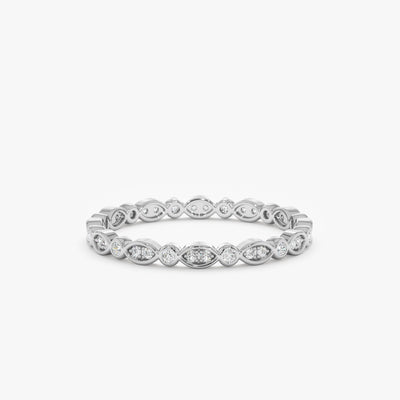 Round Diamond Eternity Stackable Wedding Band for Her
