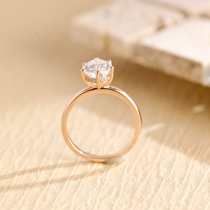 1.50CT Pear Diamond Hidden Halo Moissanite Engagement Ring