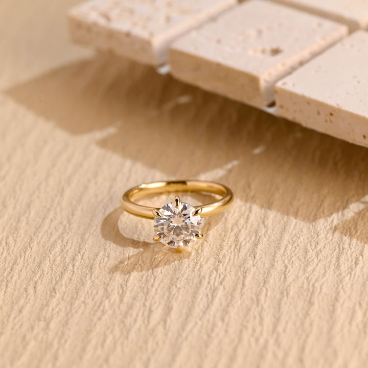 1.0 CT Round Brilliant Diamond Solitaire Moissanite Engagement Ring