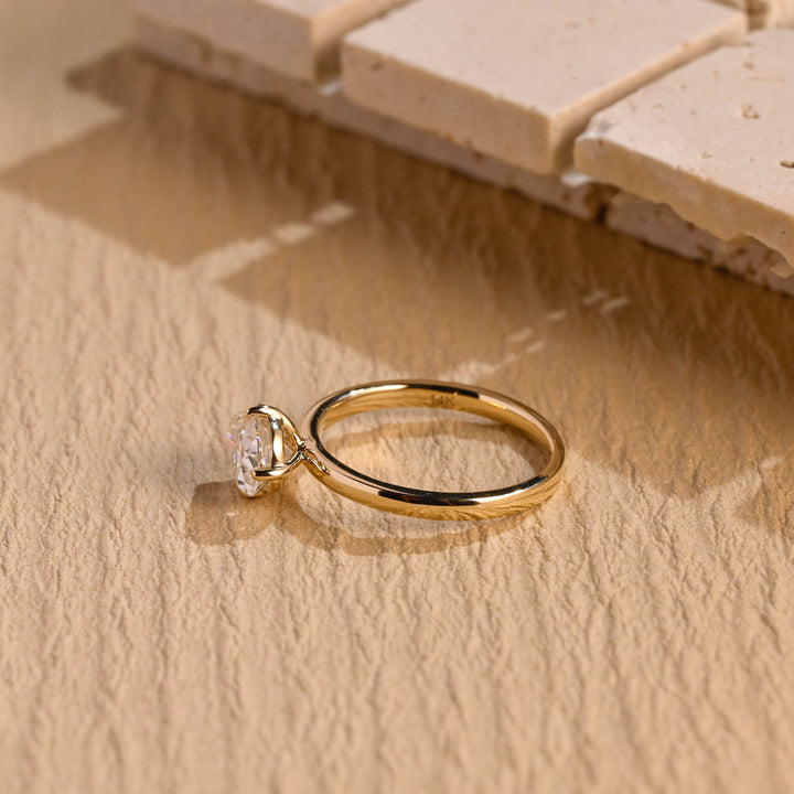 1.50 CT Pear Diamond East West Solitaire Engagement Ring