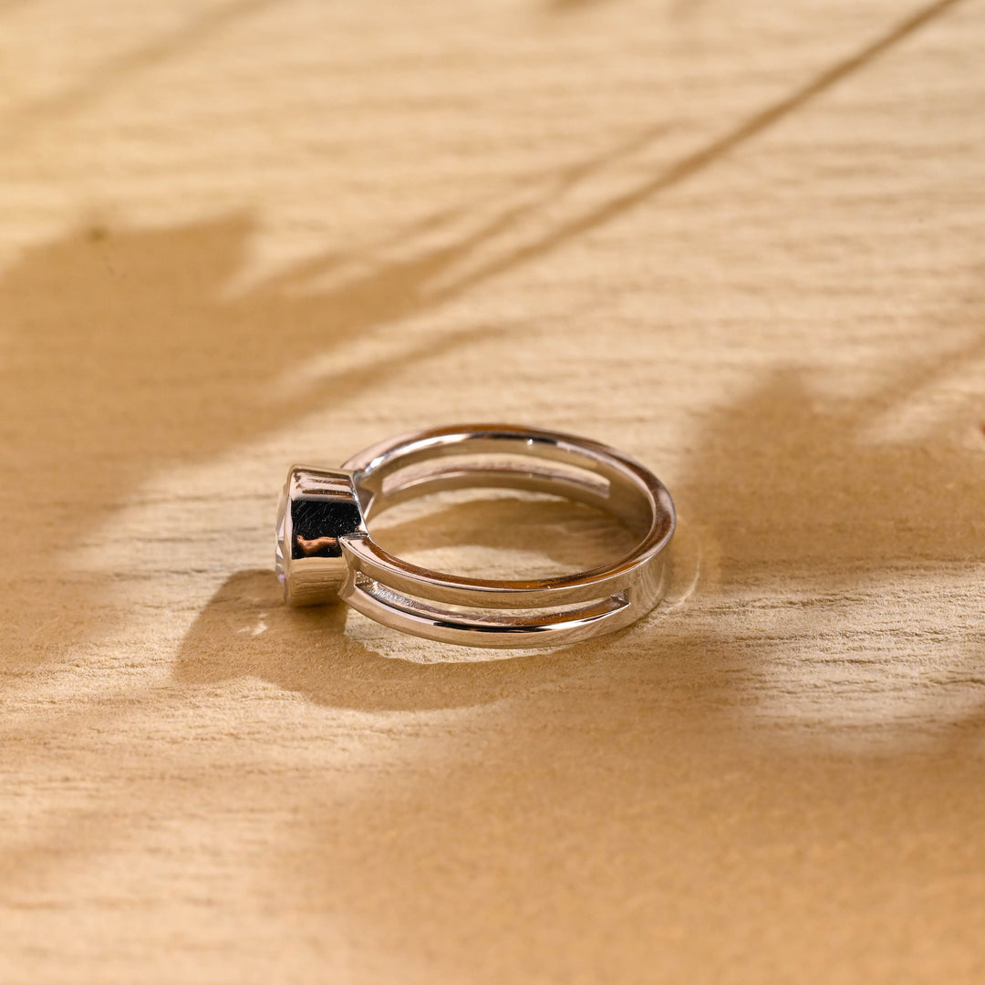 2.0CT East West Pear Diamond Bezel Moissanite Engagement Ring