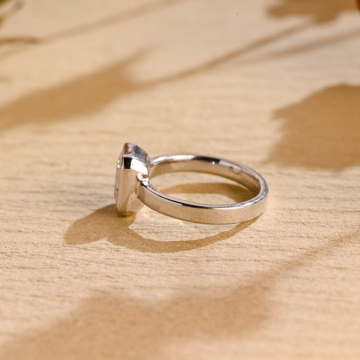 1.0CT Radiant Cut Bezel Setting Solitaire Moissanite Engagement Ring