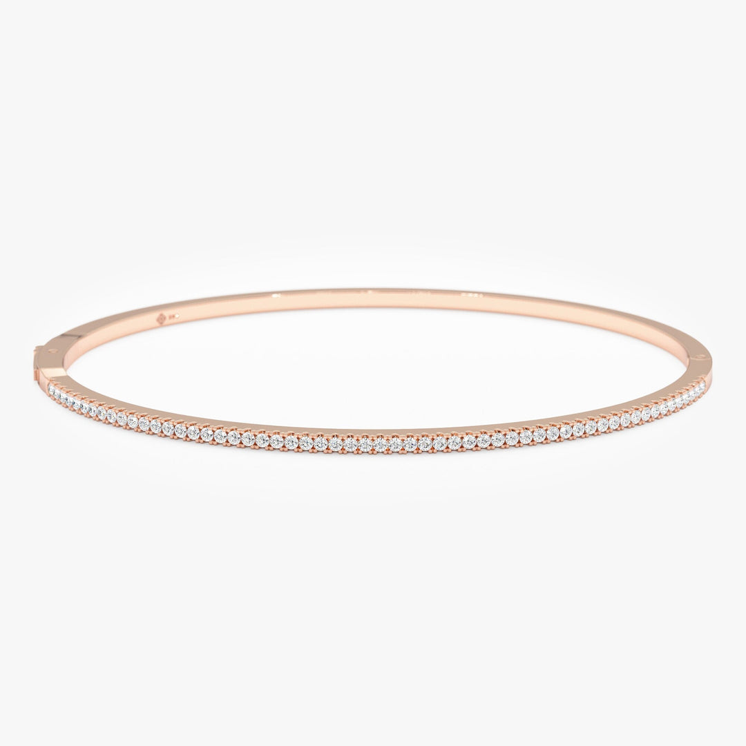Round Cut Diamond Bracelet Bangle for Birthday Gift
