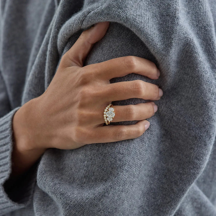 1.50CT Oval Cut Three Stone Moissanite Engagement Ring