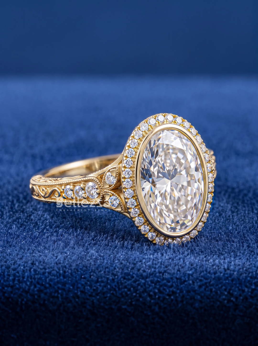 2.50CT Oval Lab Grown Diamond Vintage Engagement Ring for Women