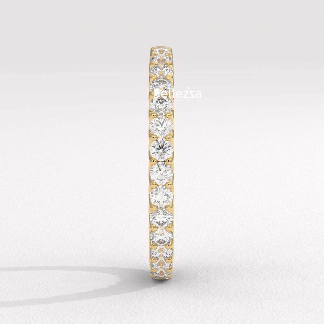 Round Diamond Full Eternity Pave Setting Lab Grown Wedding Band