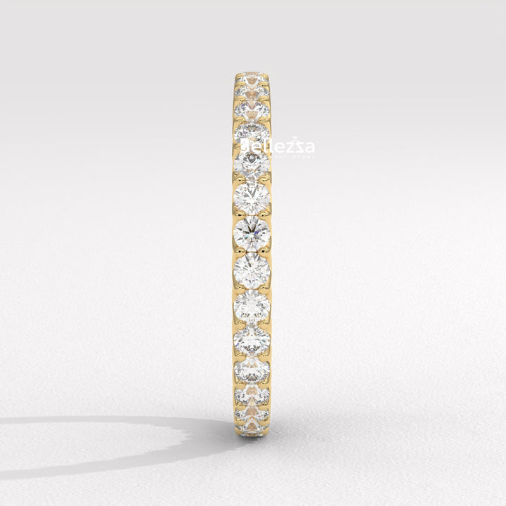 Round Diamond Full Eternity Pave Setting Lab Grown Wedding Band