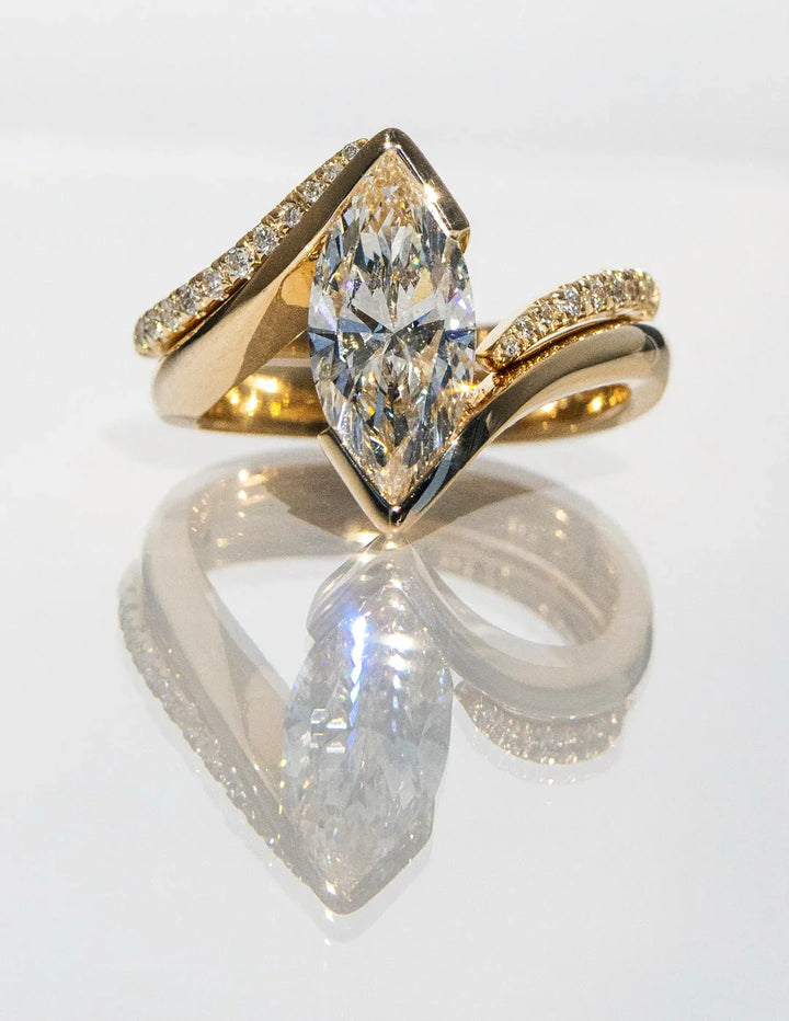 2.0CT Marquise Lab Grown Diamond Unique Bridal Ring Set for Women