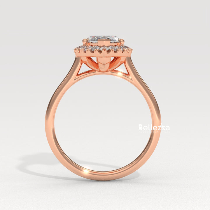 1.50-2.50CT Marquise Cut CVD Diamond Halo Setting Engagement Ring