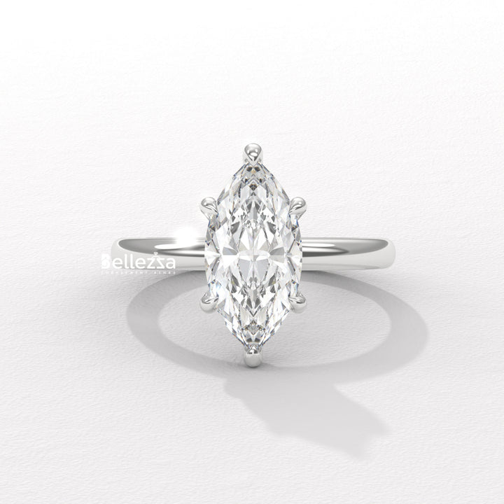 1.50-2.50CT Marquise Cut CVD Diamond Hidden Halo Setting Engagement Ring