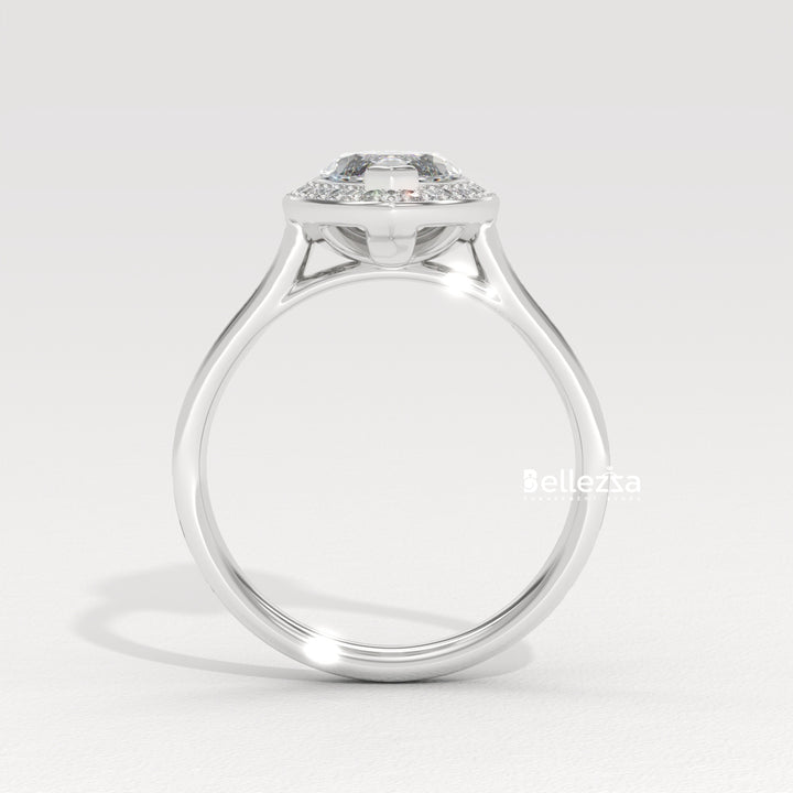 2.0-3.0CT Marquise Cut Halo Pave Setting Lab Grown Engagement Ring