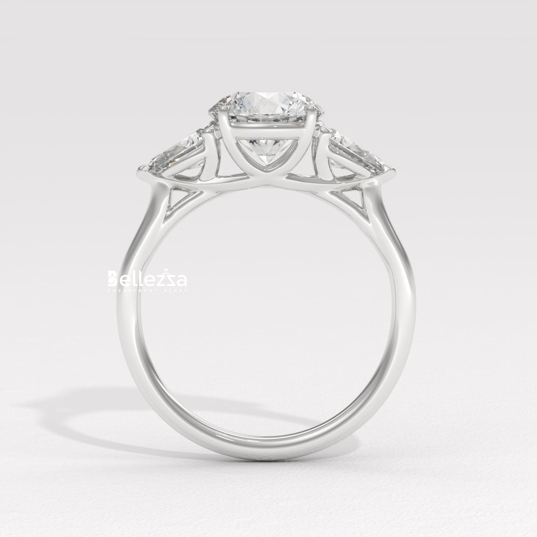 1.50-2.50CT Round Diamond Three Stone Lab Grown Engagement Ring
