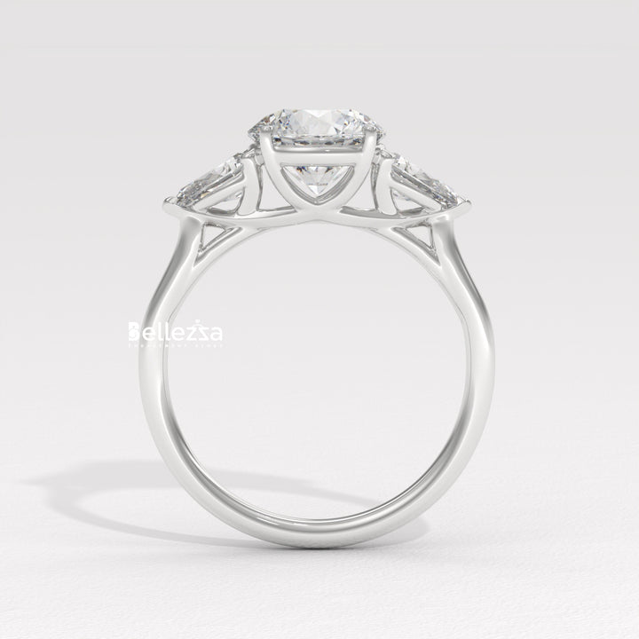 1.50-2.50CT Round Diamond Three Stone Lab Grown Engagement Ring