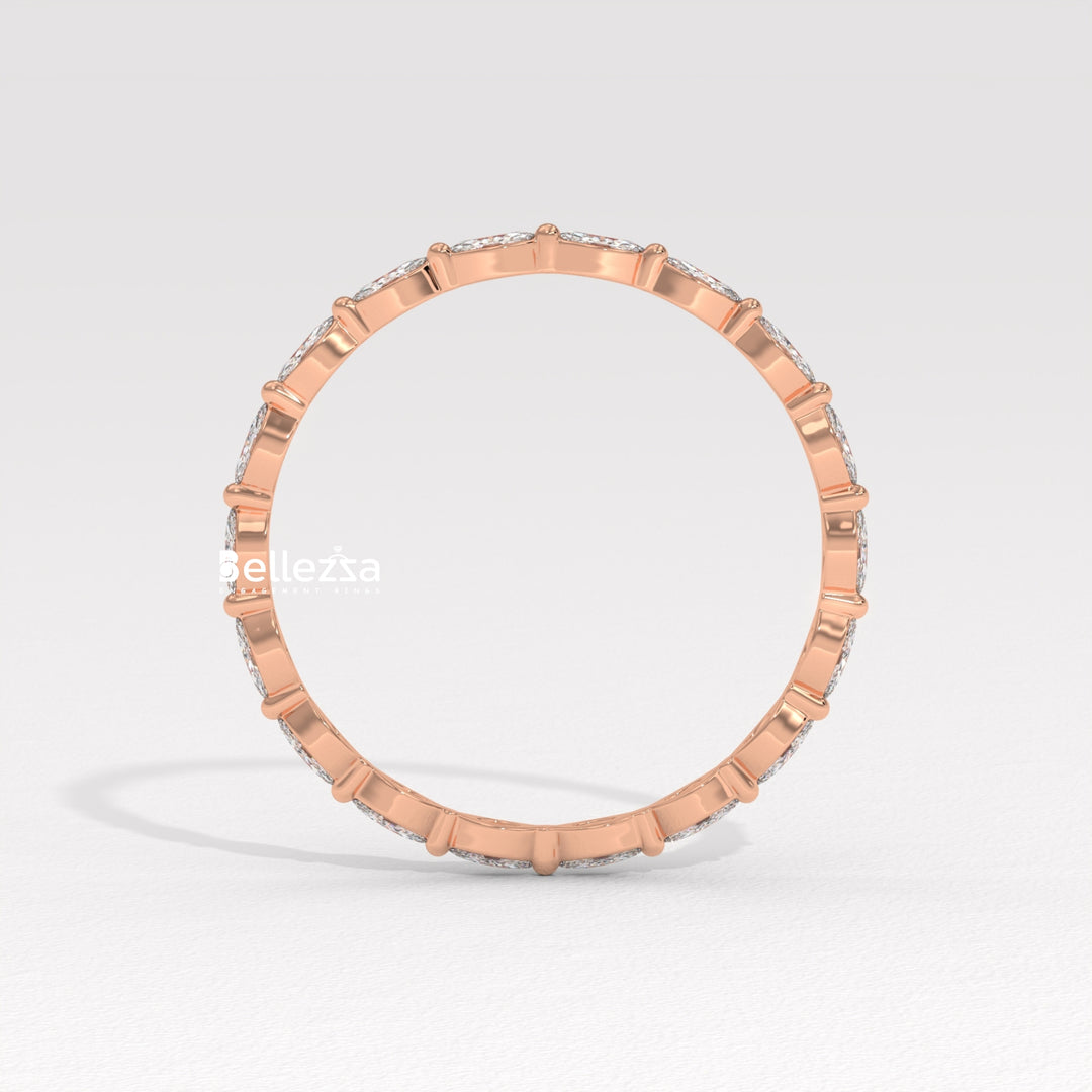 East-West Marquise Diamond Eternity Lab Grown Wedding Band
