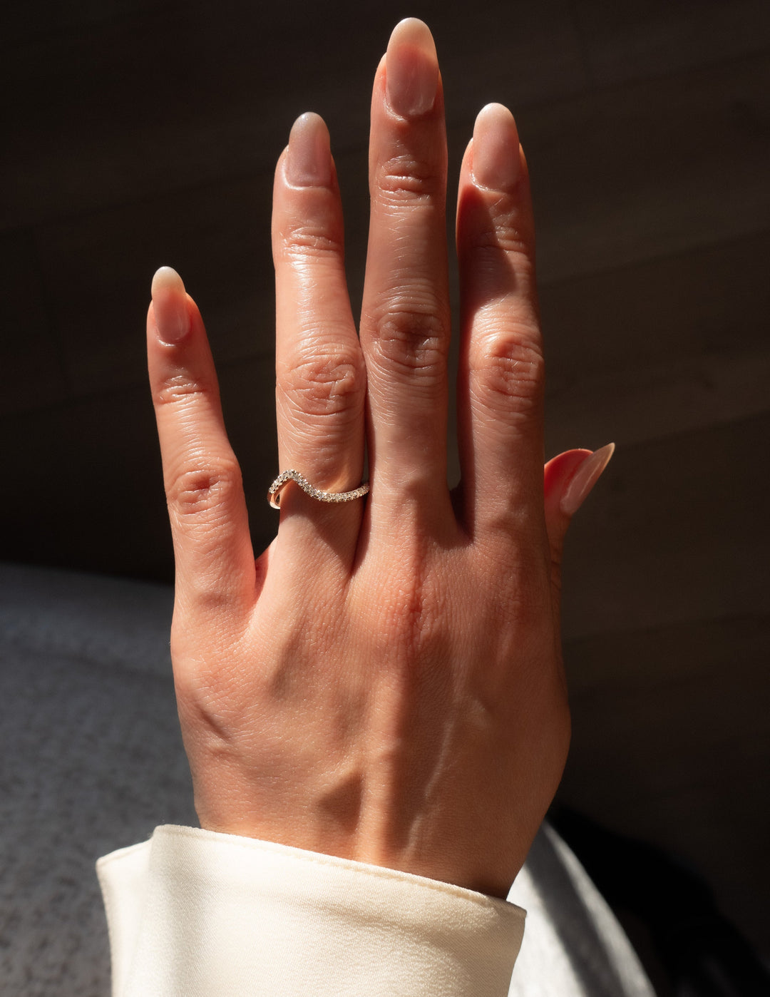 0.30 TCW Round Lab Grown Diamond Wave Eternity Wedding Band