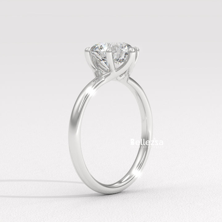 1.0-2.0CT Round Diamond Solitaire Lab Grown Engagement Ring
