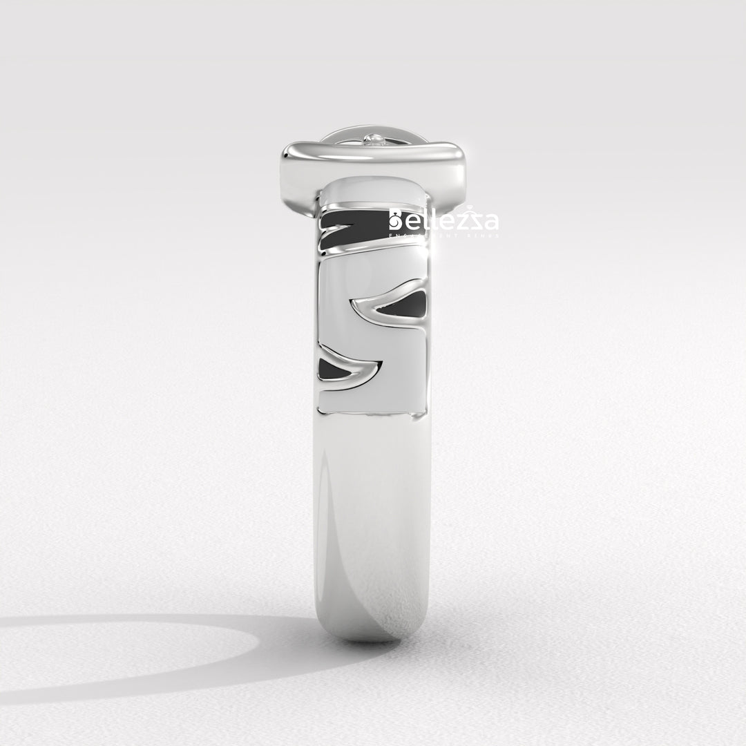 Plain Belt Design Unique Men's Ring For Him