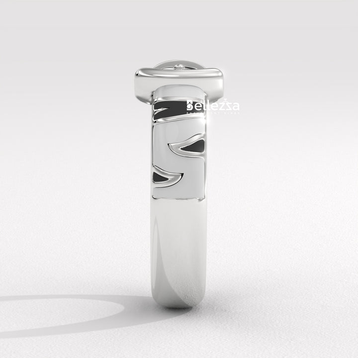 Plain Belt Design Unique Men's Ring For Him