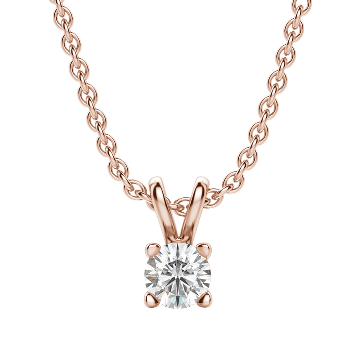 0.25-1.0 CT Round Solitaire F/VS Lab Grown Diamond Necklace