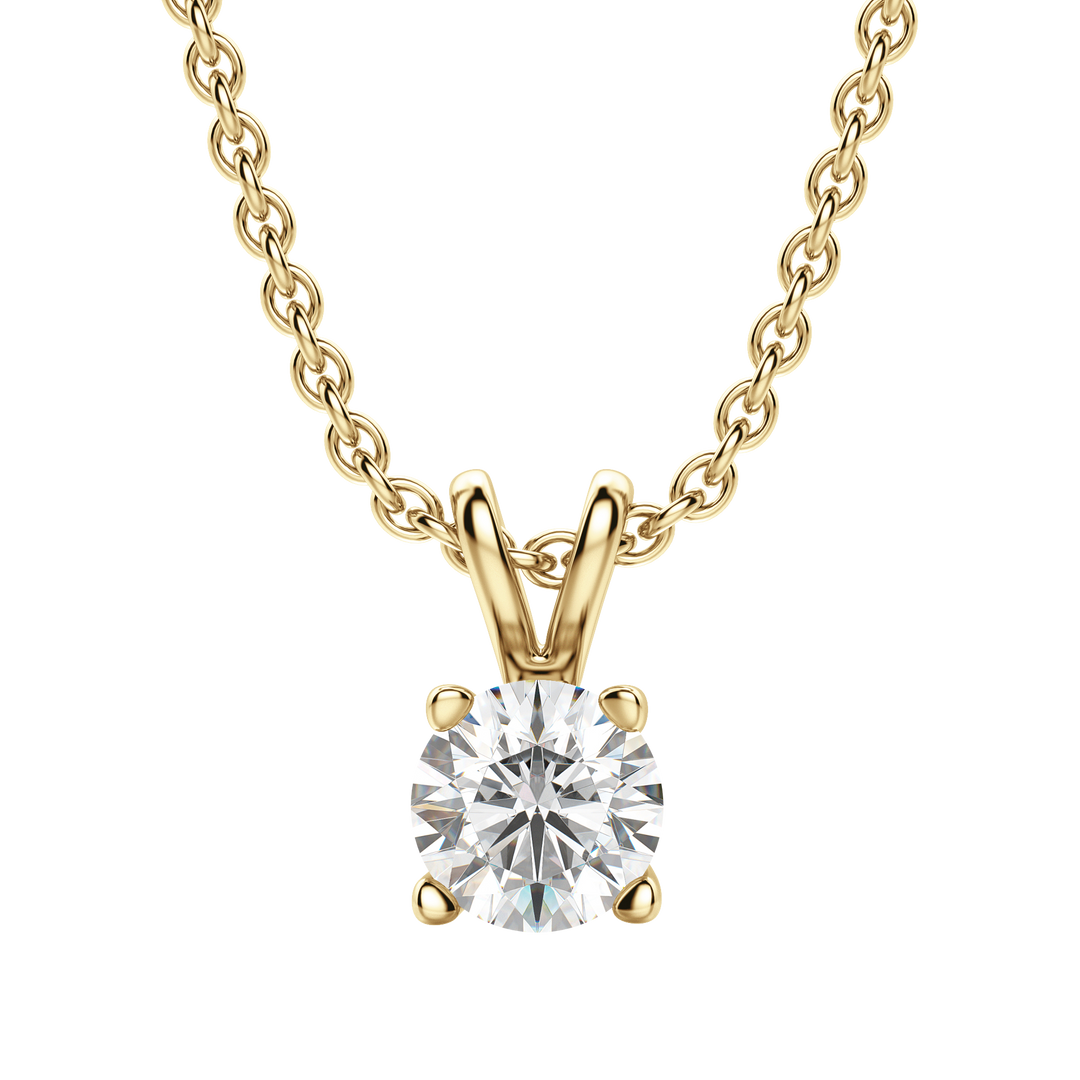 0.25-1.0 CT Round Solitaire F/VS Lab Grown Diamond Necklace