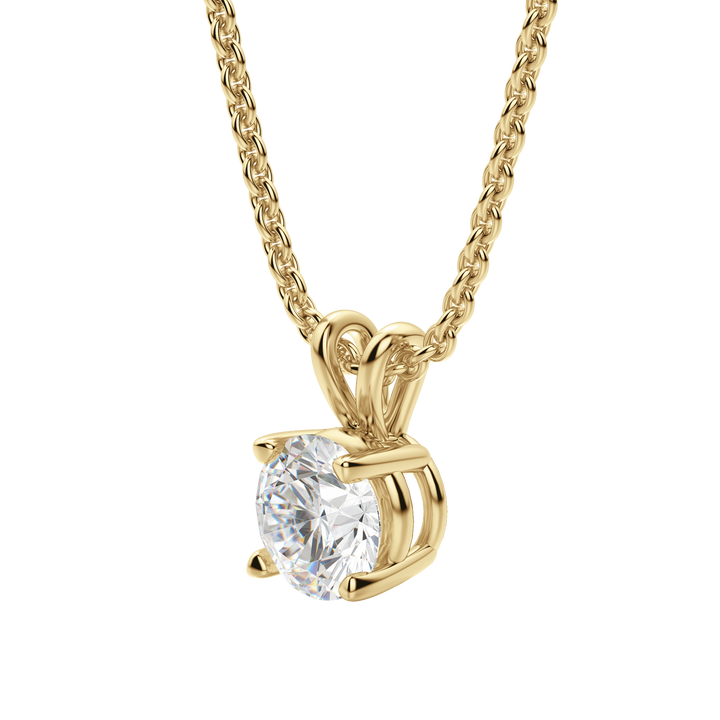 0.25-1.0 CT Round Solitaire F/VS Lab Grown Diamond Necklace