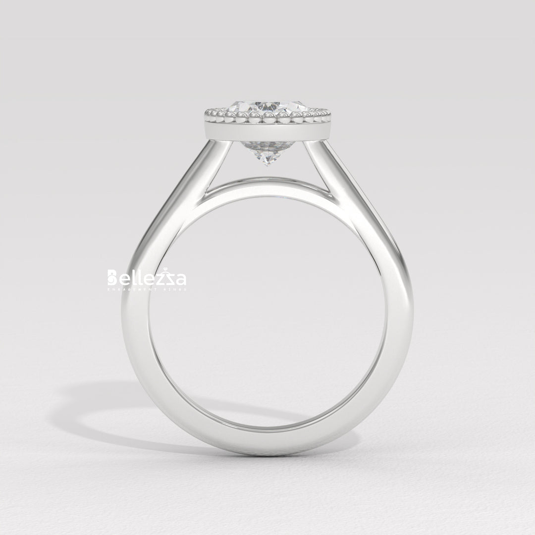 1.50-2.50CT Oval Diamond Vintage Bezel Setting Lab Grown Engagement Ring