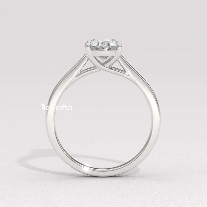 1.0-2.0CT Oval Diamond Solitaire Setting Lab Grown Engagement Ring