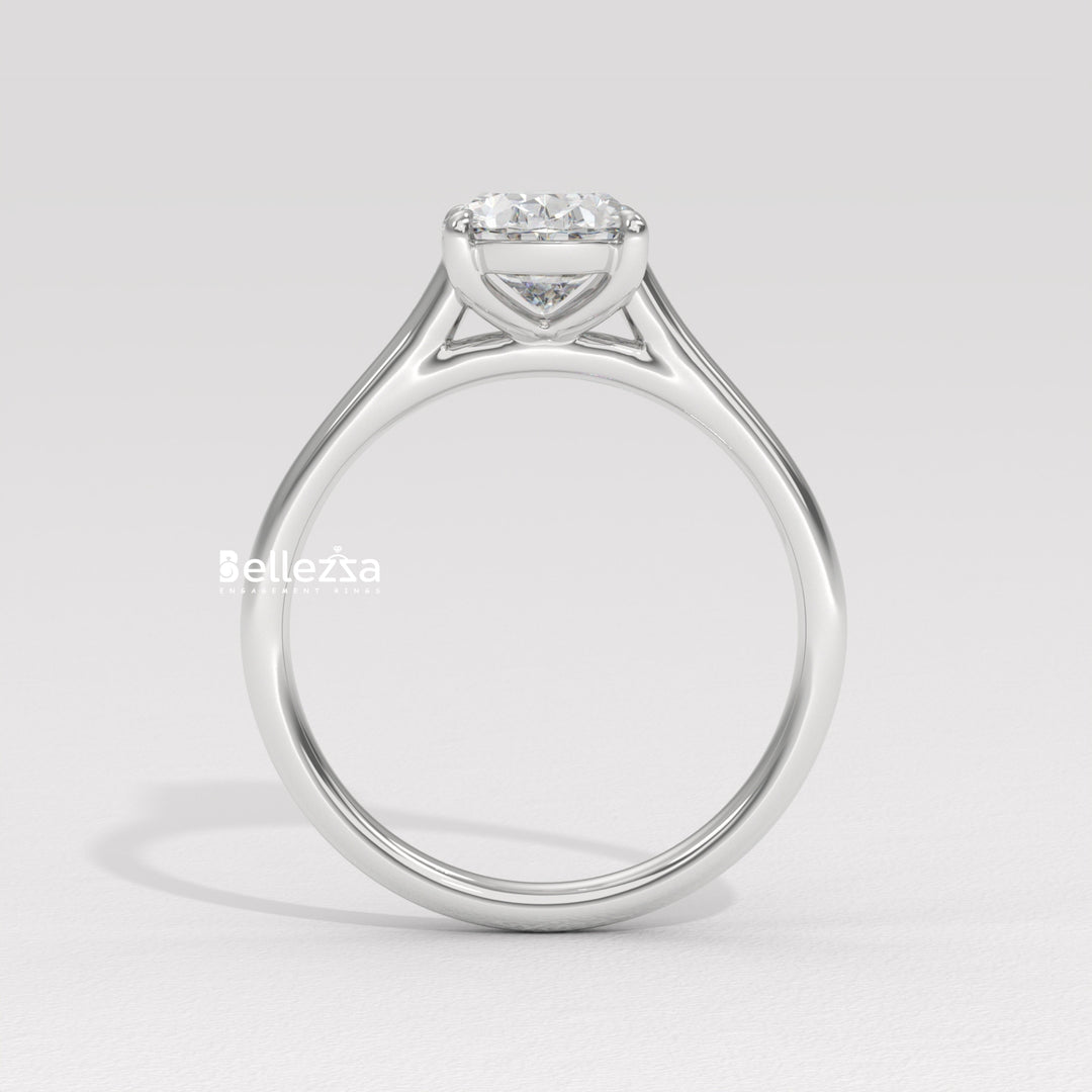 1.0-2.0CT Oval Diamond Solitaire Lab Grown Engagement Ring