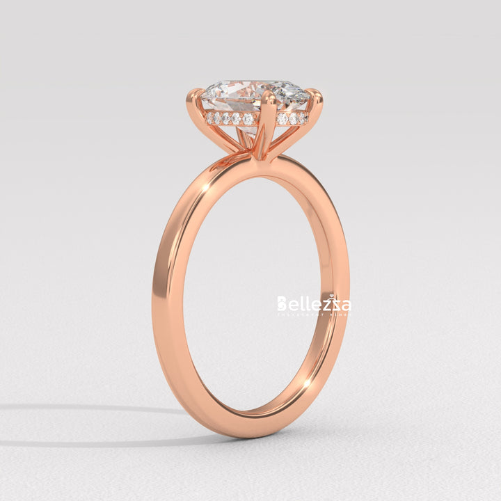 1.50-2.50CT Oval Diamond Hidden Halo Lab Grown Engagement Ring