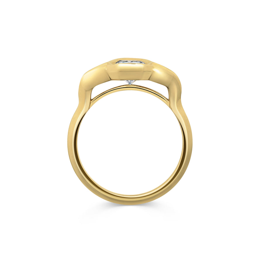 1.0CT Yellow Oval Diamond Three Stone Unique Lab Grown Engagement Ring