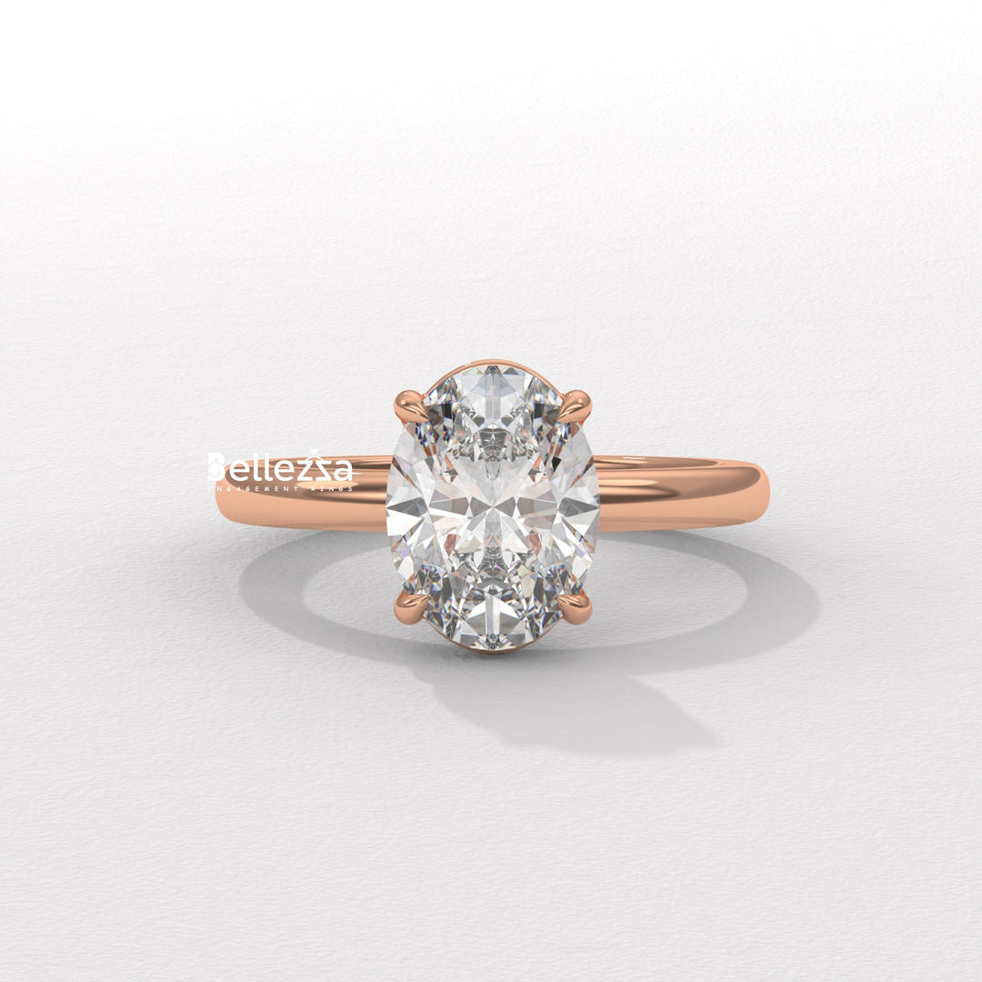 1.50-2.50CT Oval Cut Solitaire Diamond Lab Grown Engagement Ring