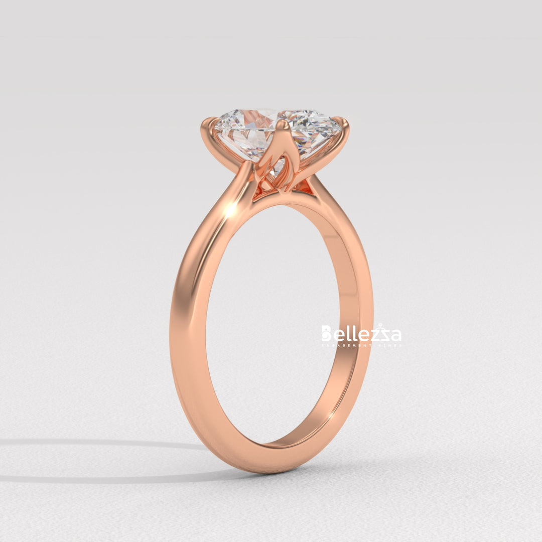 1.0-2.0CT Oval Diamond Solitaire Setting Lab Grown Engagement Ring