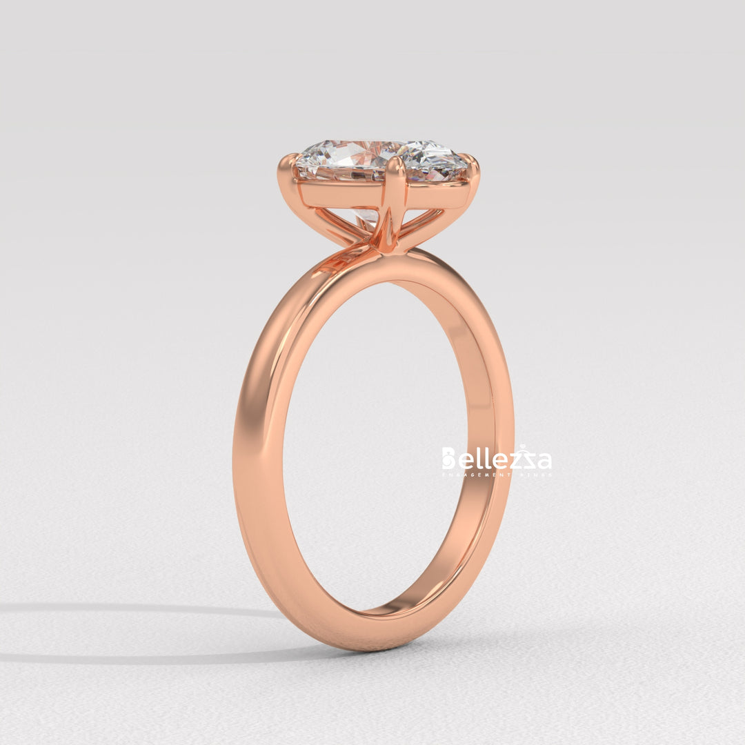 1.50-2.50CT Oval Cut Solitaire Diamond Lab Grown Engagement Ring