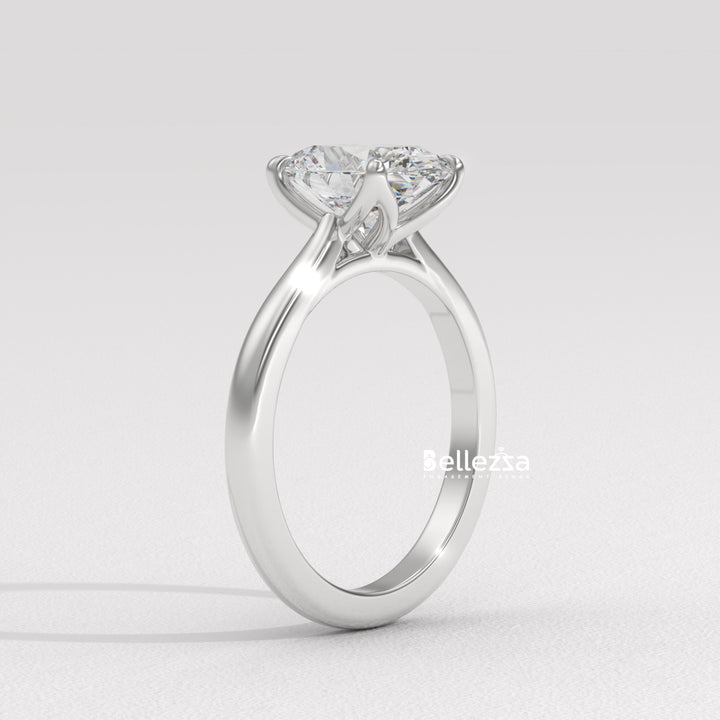 1.0-2.0CT Oval Diamond Solitaire Setting Lab Grown Engagement Ring
