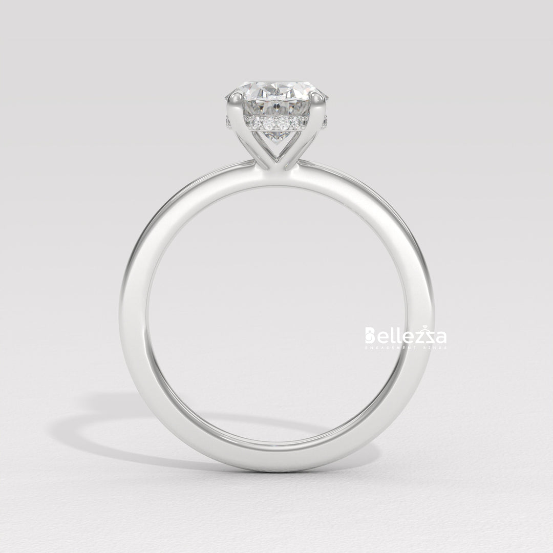 1.50-2.50CT Oval Diamond Hidden Halo Lab Grown Engagement Ring