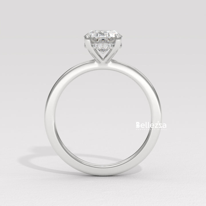 1.50-2.50CT Oval Diamond Hidden Halo Lab Grown Engagement Ring