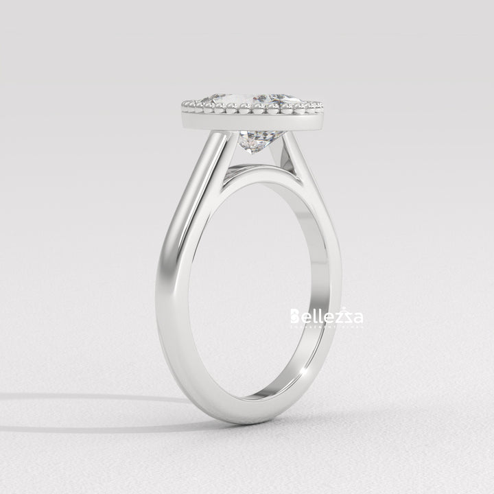 1.50-2.50CT Oval Diamond Vintage Bezel Setting Lab Grown Engagement Ring