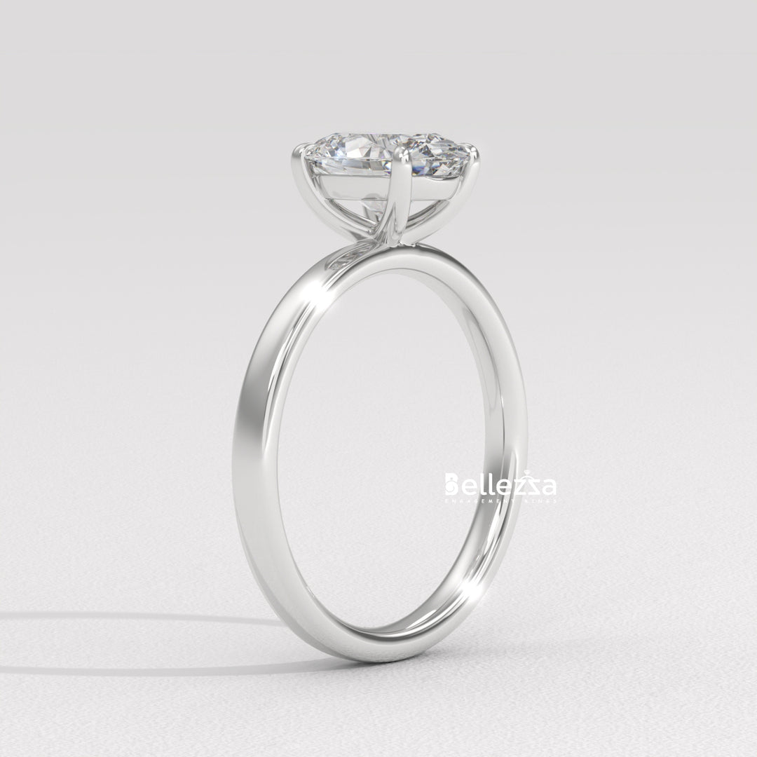 1.50-2.50CT Oval Diamond Solitaire Setting Lab Grown Engagement Ring