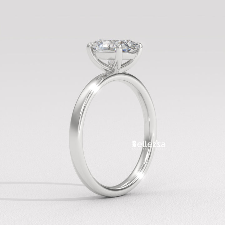 1.50-2.50CT Oval Diamond Solitaire Setting Lab Grown Engagement Ring