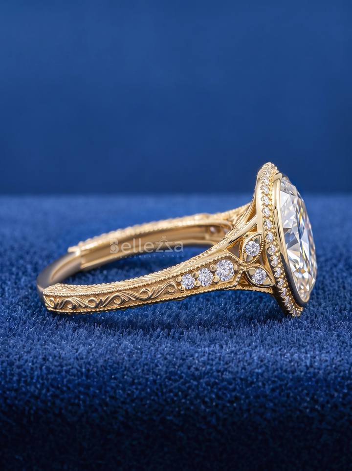 2.50CT Oval Lab Grown Diamond Vintage Engagement Ring for Women