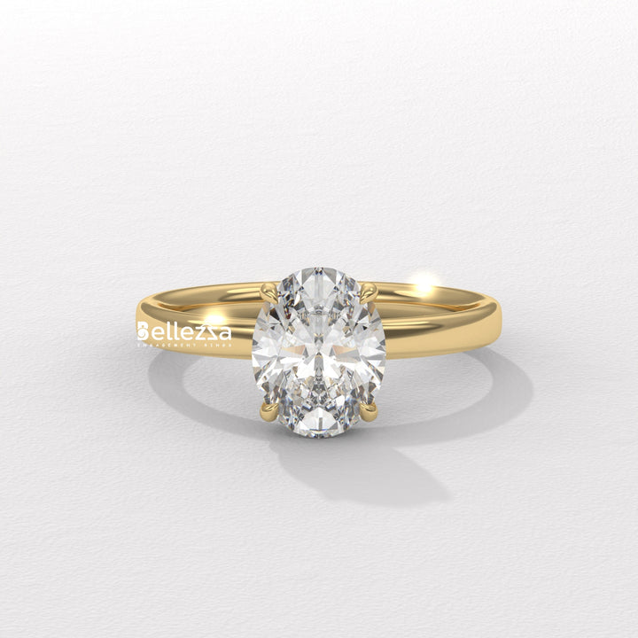 1.50-2.50CT Oval Diamond Solitaire Setting Lab Grown Engagement Ring