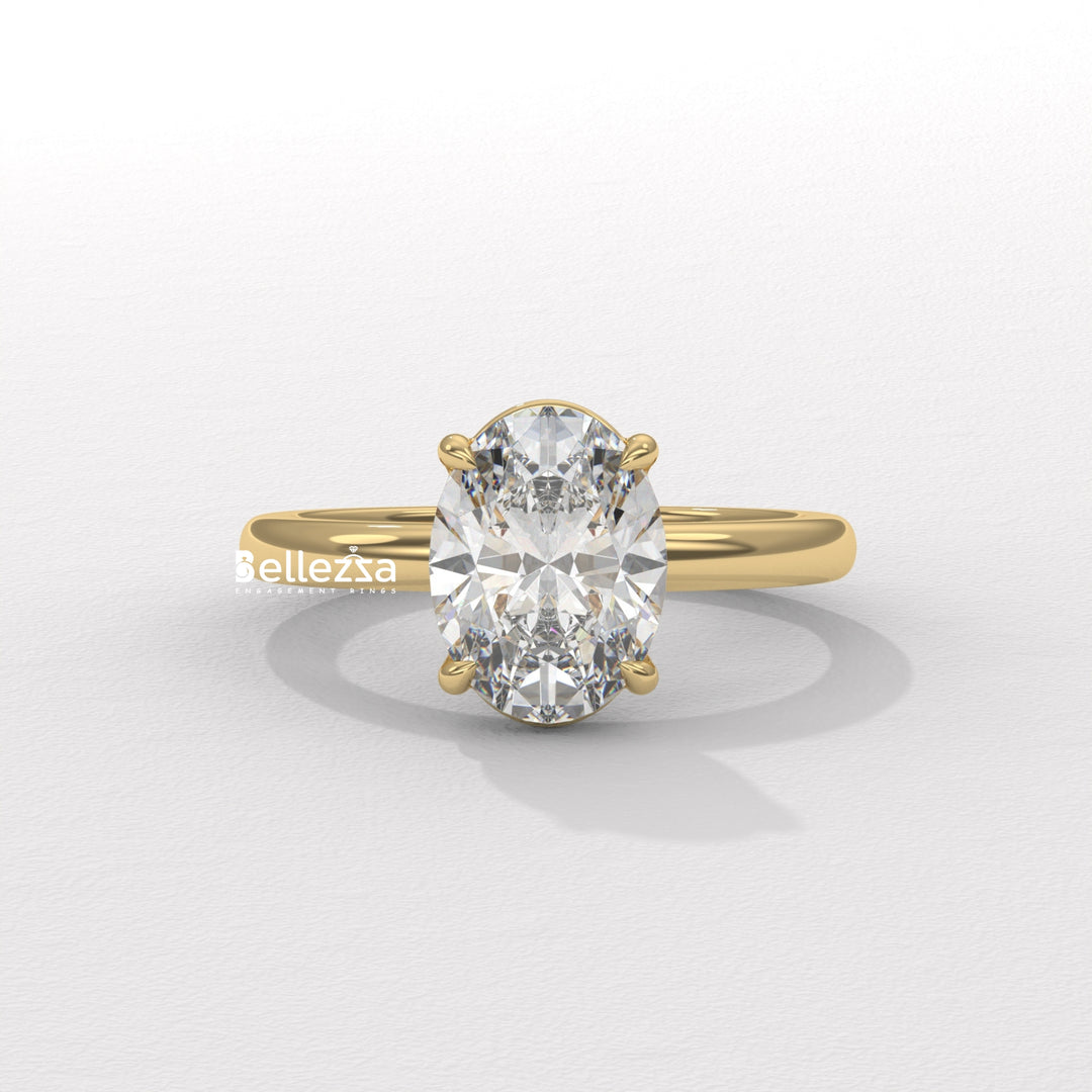 1.50-2.50CT Oval Cut Solitaire Diamond Lab Grown Engagement Ring
