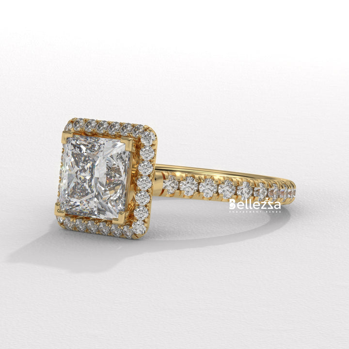 white gold pavé diamond ring, rose gold pavé ring, vintage pavé engagement ring, elegant pavé diamond ring