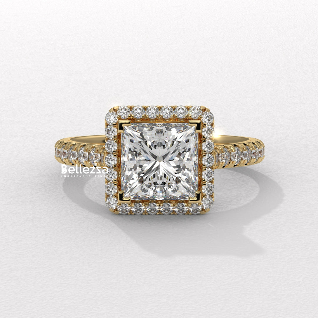 pavé setting engagement ring, pavé diamond ring, pavé band engagement ring, gold pavé setting ring, white gold pavé diamond ring, rose gold pavé ring, vintage pavé engagement ring