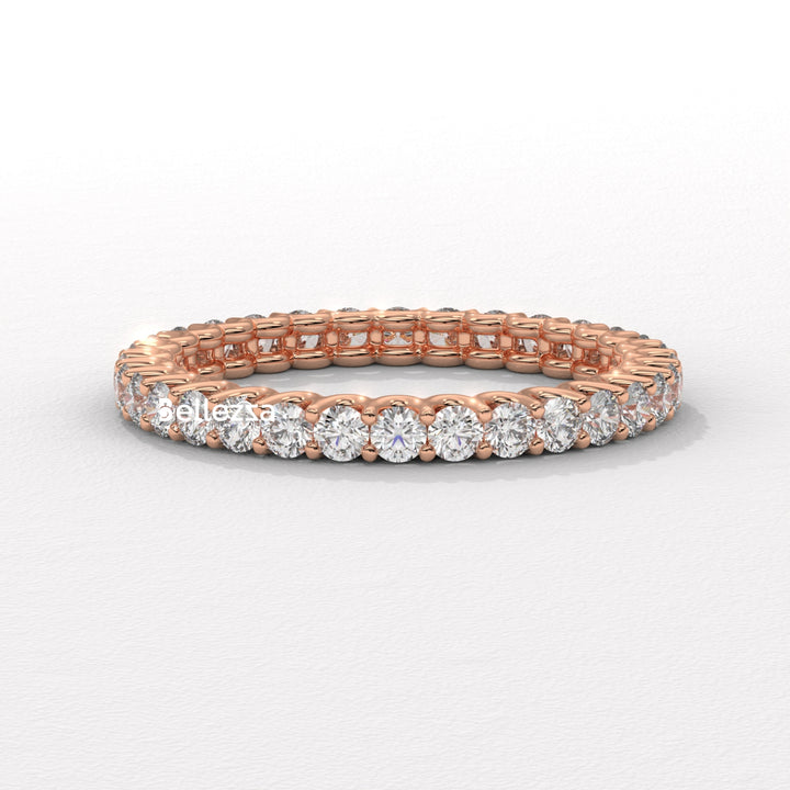 Round Diamond Full Eternity Pave Setting Lab Grown Wedding Band
