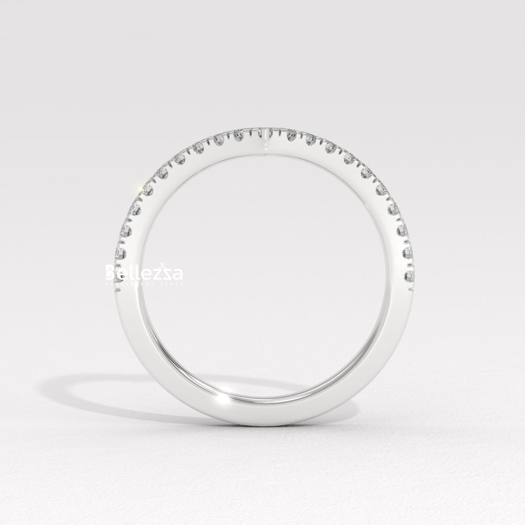 Round Diamond Curved Style Lab Grown Wedding Band